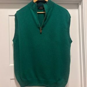 Cashmere 1/4 zip sweater vest large